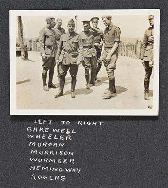 Hemingway, Ernest (1899-1961) WWI Photo Album Documenting his Volunteer Service in the Ambulance Corps.